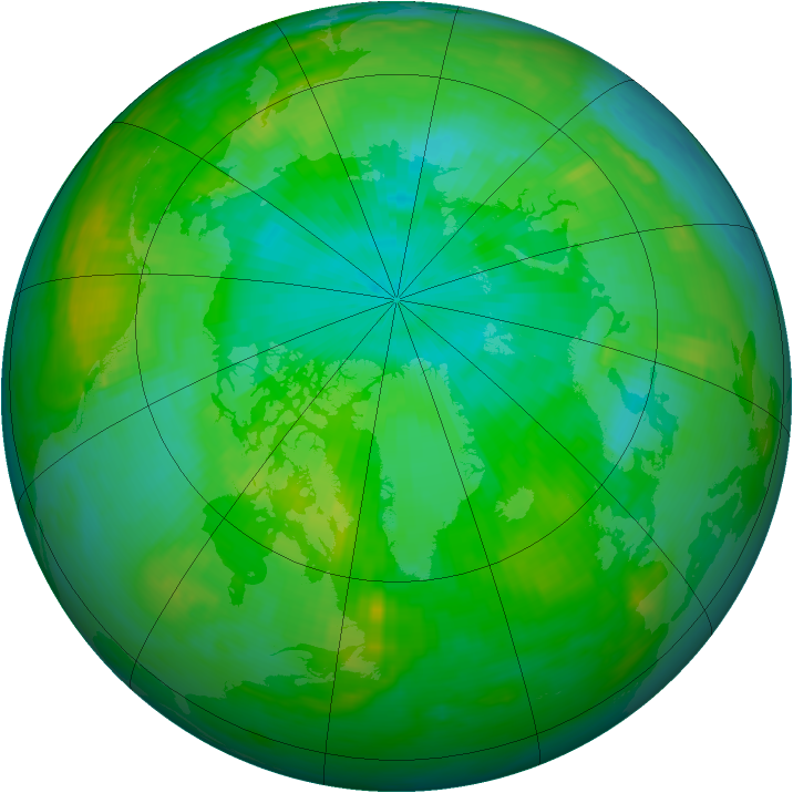 Arctic ozone map for 31 July 1983